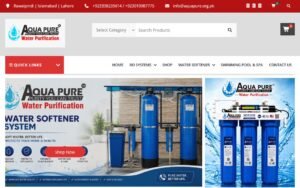 Aqua Pure water purification ecommerce website homepage screenshot