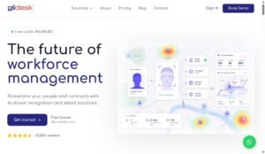 Glidesk workforce management website homepage screenshot